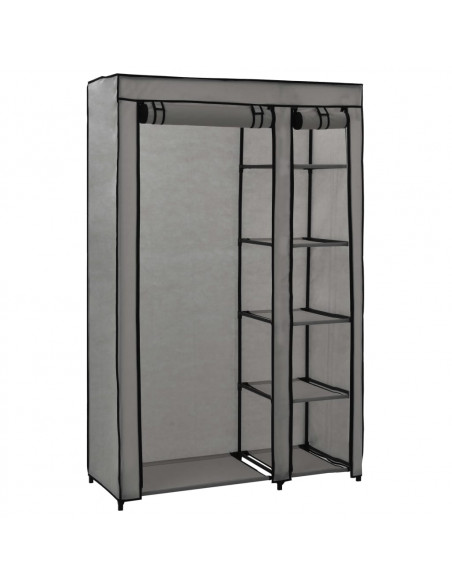 Armadi Pieghevoli 2 pz Grigi 110x45x175 cm in Tessuto