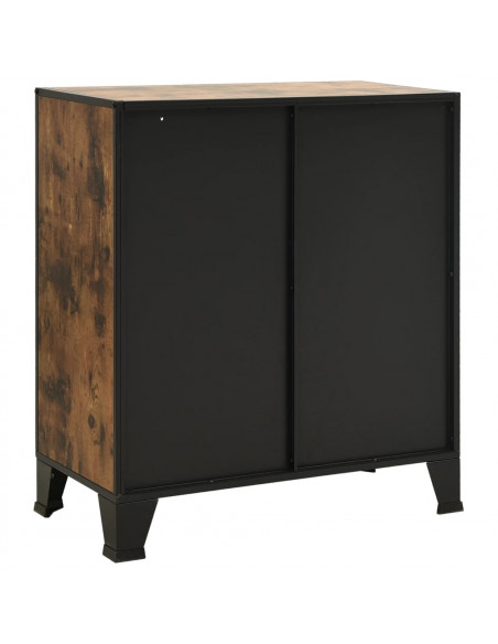 Armadietti 2 pz Marrone Rustico 72x36x82 cm Metallo e MDF