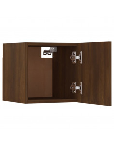 Armadietti TV Montati a Parete 2pz Rovere Marrone 30,5x30x30 cm