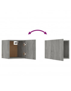 Armadietti TV Montati a Parete 4 pz Grigio Sonoma 30,5x30x30 cm