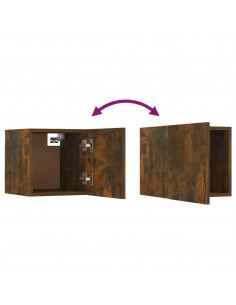 Armadietti TV Montati a Parete 4pz Rovere Fumo 30,5x30x30 cm