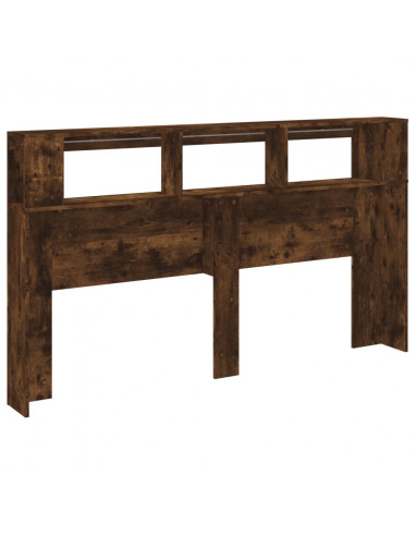 Testiera LED Rovere Fumo 180x18,5x103,5 cm Legno Multistrato