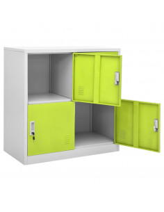 Armadietto a Chiave Grigio Chiaro e Verde 90x45x92,5 cm Acciaio