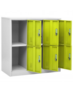 Armadietto a Chiave Grigio Chiaro e Verde 90x45x92,5 cm Acciaio