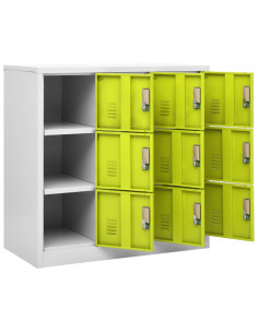 Armadietto a Chiave Grigio Chiaro e Verde 90x45x92,5 cm Acciaio