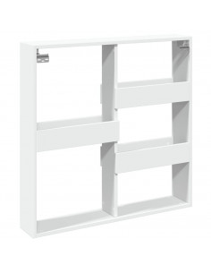 Armadietto a Muro Bianco 80x15x80 cm in Legno Multistrato