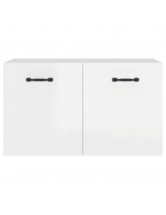 Armadietto a Muro Bianco Lucido 60x36,5x35 cm Legno Multistrato