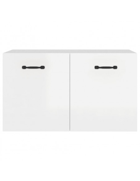 Armadietto a Muro Bianco Lucido 60x36,5x35 cm Legno Multistrato