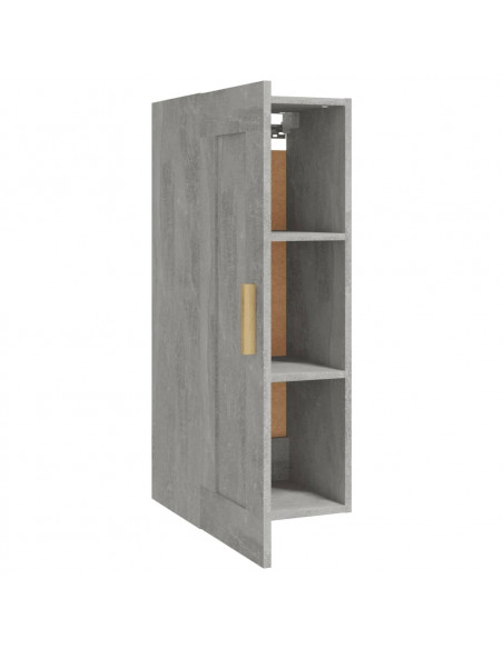 Armadietto a Muro Grigio Cemento 35x34x90 cm Legno Multistrato