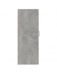 Armadietto a Muro Grigio Cemento 35x34x90 cm Legno Multistrato