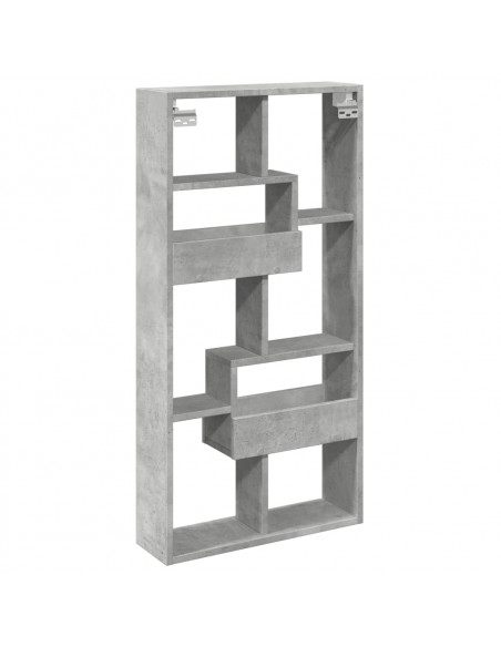 Armadietto a Muro Grigio Cemento 50x15x100 cm in Truciolato
