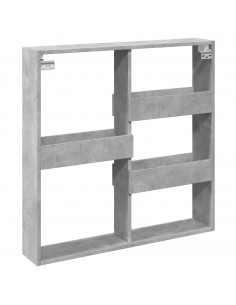 Armadietto a Muro Grigio Cemento 80x15x80 cm Legno Multistrato
