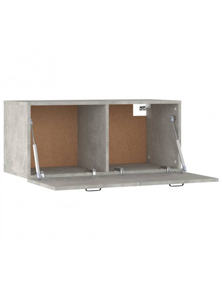 Armadietto a Muro Grigio Cemento 80x35x36,5cm Legno Multistrato