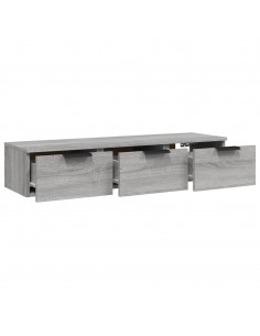 Armadietto a Muro Grigio Sonoma 102x30x20 cm Legno Multistrato