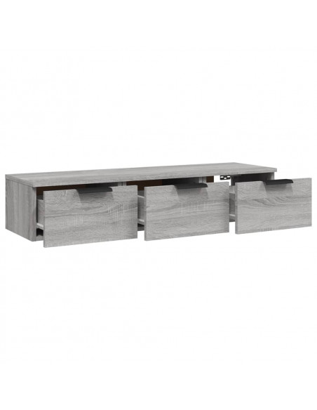 Armadietto a Muro Grigio Sonoma 102x30x20 cm Legno Multistrato