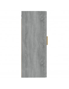 Armadietto a Muro Grigio Sonoma 35x34x90cm in Legno Multistrato