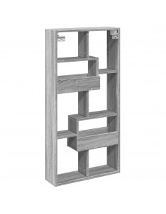 Armadietto a Muro Grigio Sonoma 50x15x100cm in Truciolato