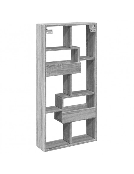 Armadietto a Muro Grigio Sonoma 50x15x100cm in Truciolato