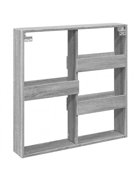 Armadietto a Muro Grigio Sonoma 80x15x80cm in Legno Multistrato