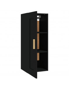 Armadietto a Muro Nero 35x34x90 cm in Legno Multistrato