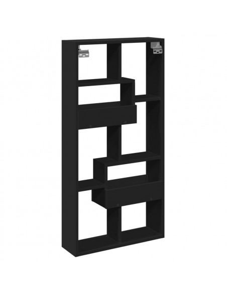 Armadietto a Muro Nero 50x15x100 cm in Truciolato