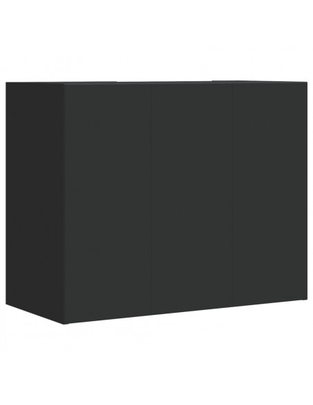 Armadietto a Muro Nero 75x35x60 cm in Truciolato
