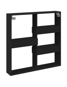 Armadietto a Muro Nero 80x15x80 cm in Legno Multistrato