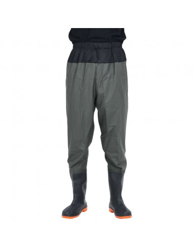 Wader da Pesca alla Vita con Stivali Verde Scuro Taglia 45