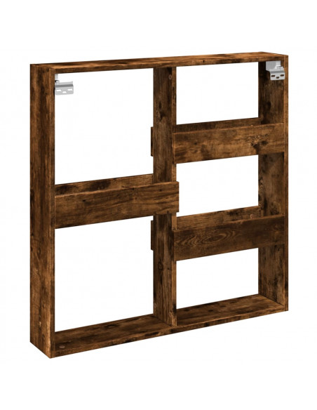 Armadietto a Muro Rovere Fumo 80x15x80 cm in Legno Multistrato