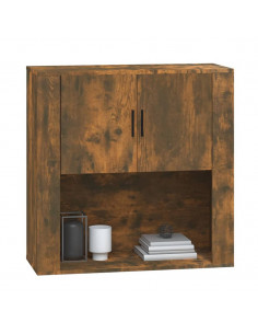Armadietto a Muro Rovere Fumo 80x33x80 cm in Legno Multistrato