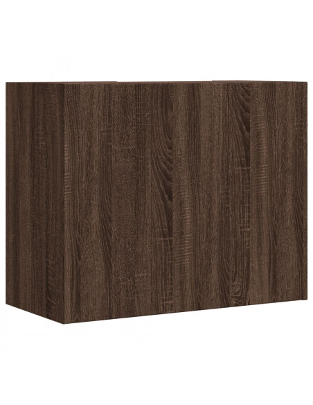 Armadietto a Muro Rovere Marrone 75x35x60 cm in Truciolato