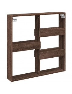 Armadietto a Muro Rovere Marrone 80x15x80 cm Legno Multistrato