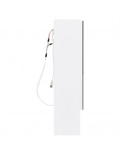 Armadietto a Specchio con LED Bianco 80x15x60 cm in MDF