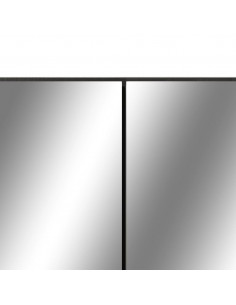 Armadietto a Specchio con LED Nero 80x15x60 cm in MDF