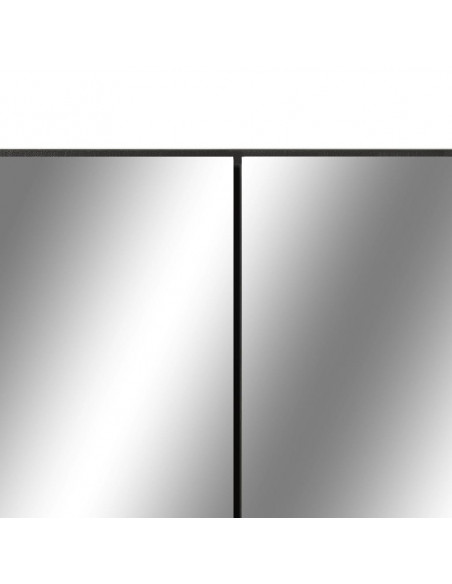 Armadietto a Specchio con LED Nero 80x15x60 cm in MDF