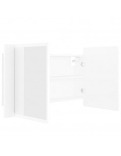 Armadietto a Specchio con Luci LED Bianco 80x12x45 in Acrilico