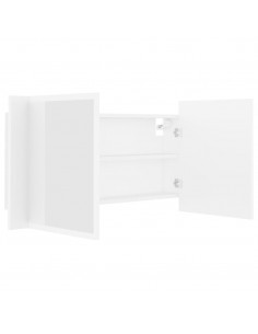 Armadietto a Specchio con Luci LED Bianco 90x12x45 in Acrilico