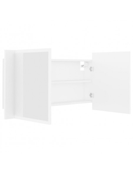 Armadietto a Specchio con Luci LED Bianco 90x12x45 in Acrilico