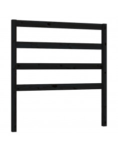 Testiera per Letto Nera 96x4x100 cm in Legno Massello di Pino 2