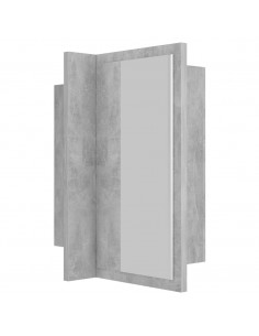 Armadietto a Specchio con Luci LED Grigio Cemento in Acrilico