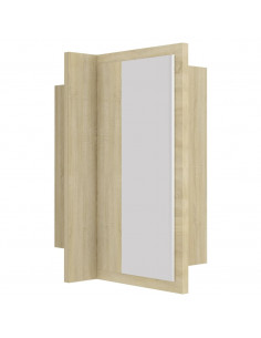 Armadietto a Specchio con Luci LED Rovere Sonoma in Acrilico