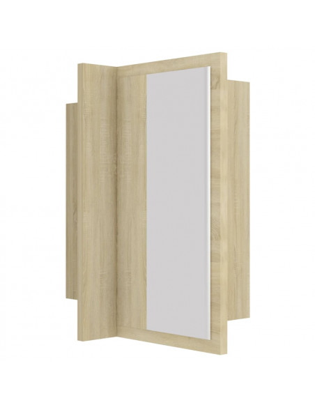 Armadietto a Specchio con Luci LED Rovere Sonoma in Acrilico