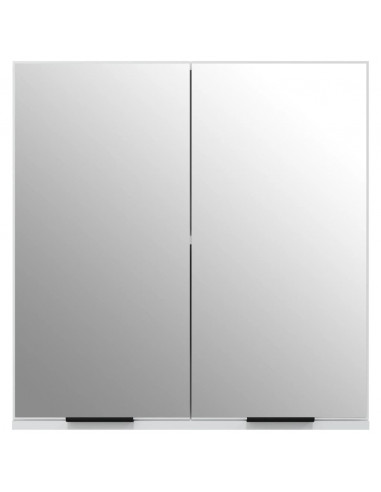 Armadietto a Specchio da Bagno Bianco 64x20x67 cm