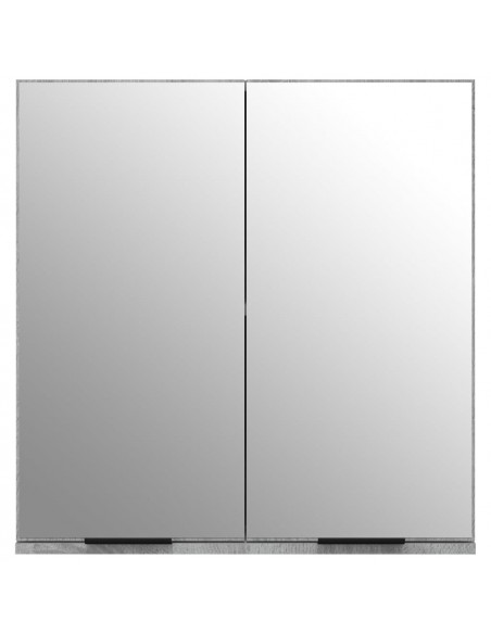 Armadietto a Specchio da Bagno Grigio Sonoma 64x20x67 cm