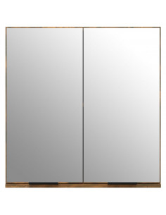 Armadietto a Specchio da Bagno Rovere Fumo 64x20x67 cm