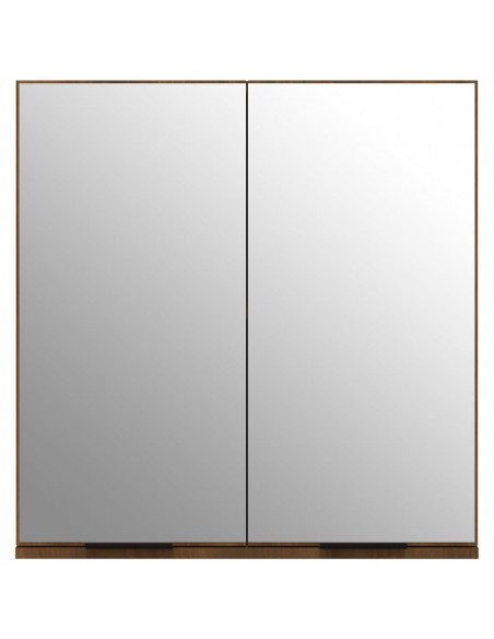 Armadietto a Specchio da Bagno Rovere Marrone 64x20x67 cm