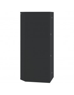 Armadietto Angolare con Specchio da Bagno Nero 30x24x60 cm