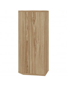 Armadietto Angolare con Specchio da Bagno Rovere 30x24x60 cm