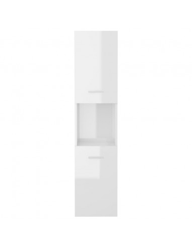 Armadietto Bagno Bianco Lucido 30x30x130cm in Legno Multistrato