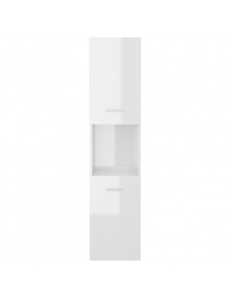 Armadietto Bagno Bianco Lucido 30x30x130cm in Legno Multistrato